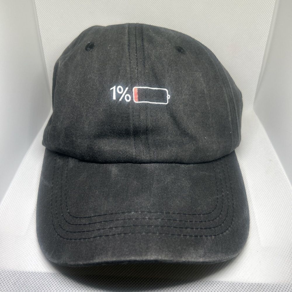 “1% Battery” Baseball Cap – Funny Adjustable Dad Hat